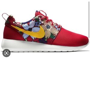 Nike red and floral shoes